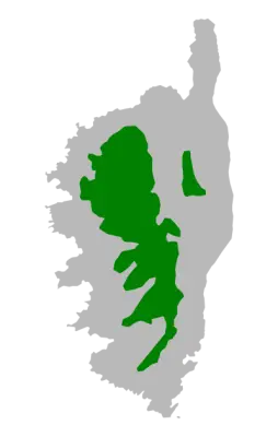 Corsican nuthatch habitat map