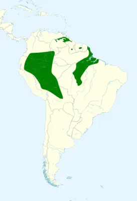 Dusky-billed parrotlet habitat map
