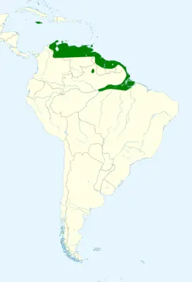 Green-rumped parrotlet habitat map