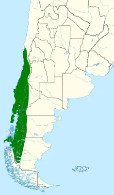 Chilean flicker habitat map