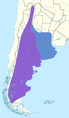 Patagonian mockingbird habitat map
