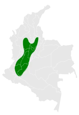 Colombian chachalaca habitat map