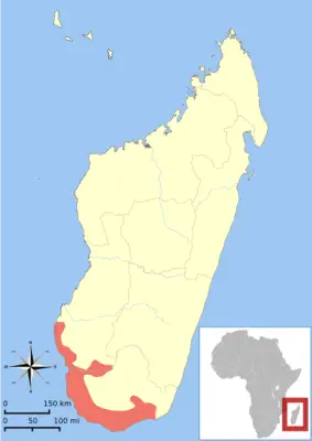 Reddish-gray mouse lemur habitat map