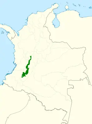 Tolima blossomcrown habitat map