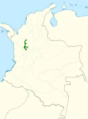 Antioquia wren habitat map