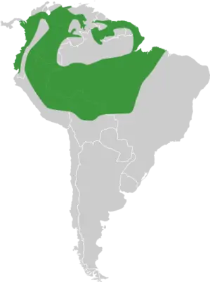Chestnut-fronted macaw habitat map