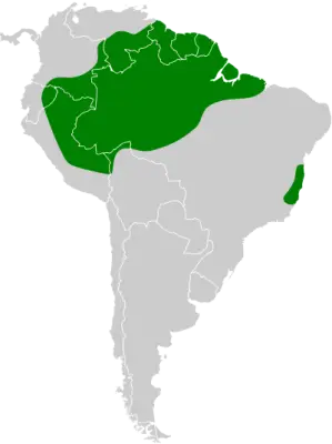 Variegated tinamou habitat map