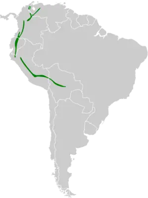 Barred fruiteater habitat map