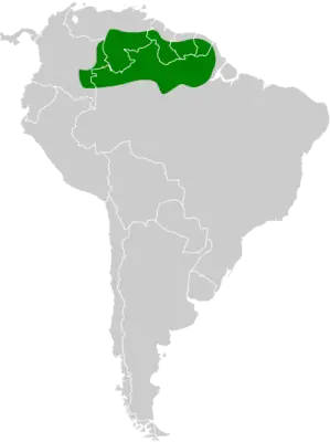 Guianan cock-of-the-rock habitat map