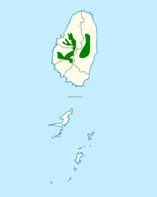 Saint Vincent amazon habitat map