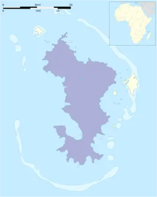 Mayotte sunbird habitat map