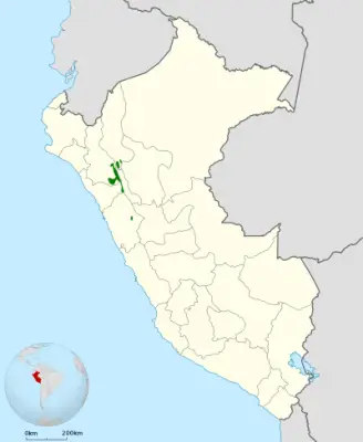 М'якохвіст перуанський карта середовища проживання
