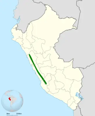 White-cheeked cotinga habitat map
