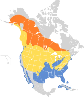Bonaparte's gull habitat map