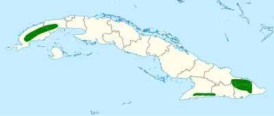 Cuban solitaire habitat map