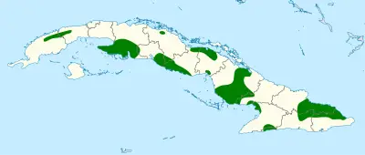 Cuban parakeet habitat map