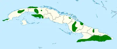 Starnoenas cyanocephala карта середовища проживання