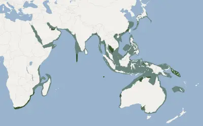 Indian Ocean Bottlenose Dolphin habitat map