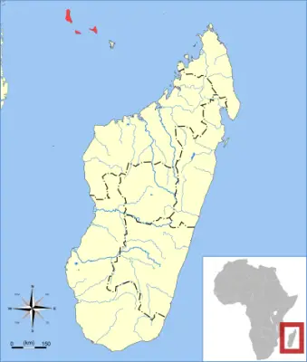 Comoro rousette habitat map