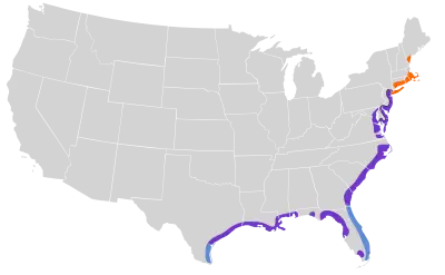 Seaside sparrow habitat map