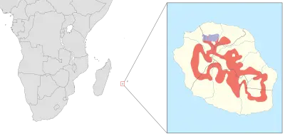 Réunion cuckooshrike habitat map