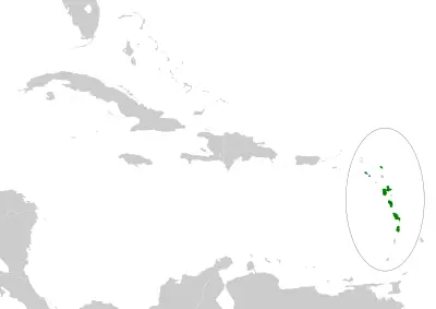Lesser Antillean flycatcher habitat map