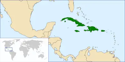 Greater Antillean grackle habitat map