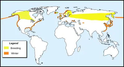 Horned grebe habitat map
