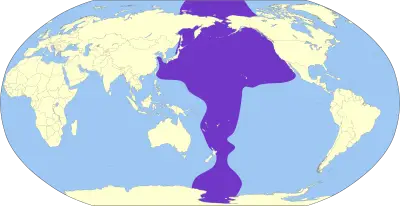 Альбатрос чорноногий карта середовища проживання