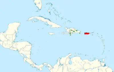 Hispaniolan amazon habitat map