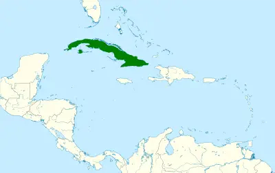 Cuban tody habitat map