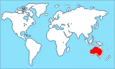 Папужка хвилястий карта середовища проживання