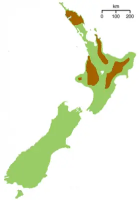 Northern Brown Kiwi habitat map