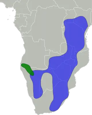 Impala mapa del hábitat