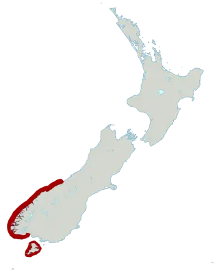 Fiordland Penguin habitat map