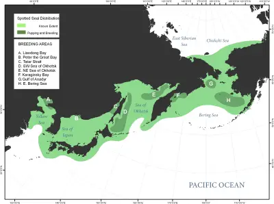 Тюлень плямистий карта середовища проживання