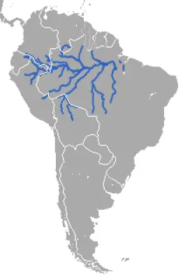 Amazonian Manatee habitat map