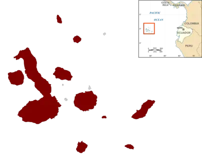 Морська ігуана карта середовища проживання