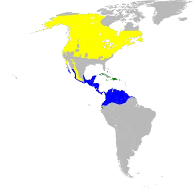 Yellow Warbler habitat map