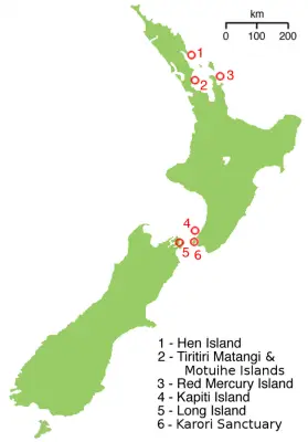 Little Spotted Kiwi habitat map