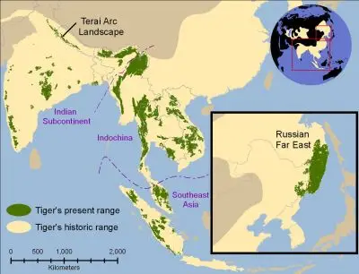 Tiger habitat map