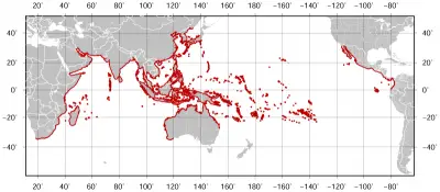 Yellow-Bellied Sea Snake habitat map