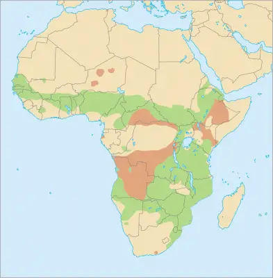 Common Warthog habitat map