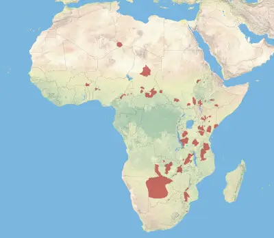 Chadian wild dog habitat map