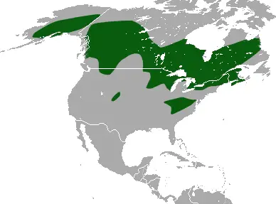 Sorex hoyi mapa del hábitat