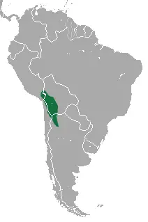Andean hairy armadillo habitat map