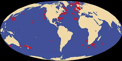 Giant squid habitat map