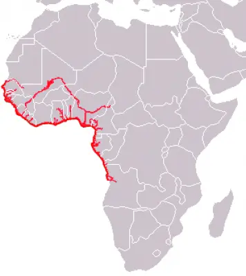 African Manatee habitat map