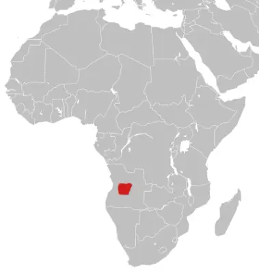 Angolan adder habitat map