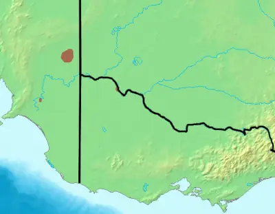 Black-eared miner habitat map